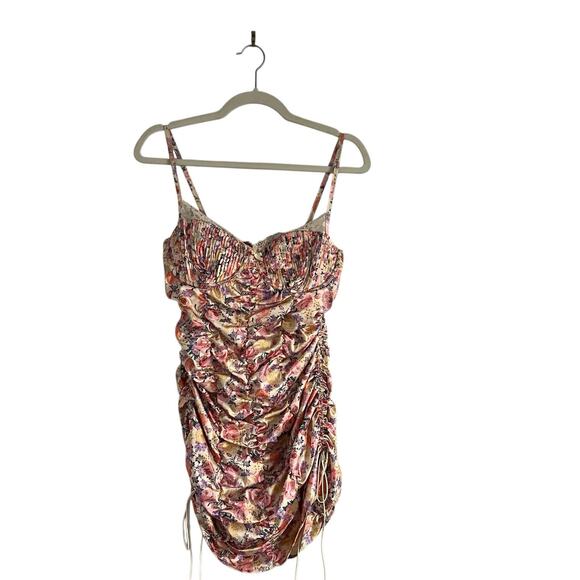 For Love and Lemons Gardenia floral Mini Dress Sz Large Cottage Core coquette - Picture 2 of 9